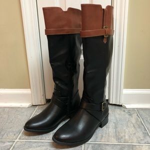 Rampage Black & Brown Riding Boots